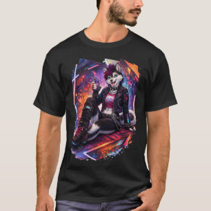 Camiseta Husky Cyberpunk