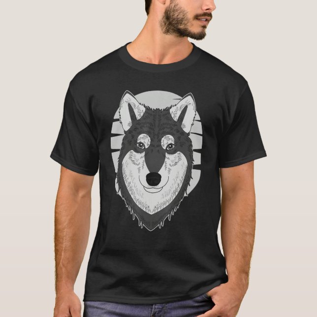 Camiseta Husky dog imprint artwork face with Siberian Husky (Frente)