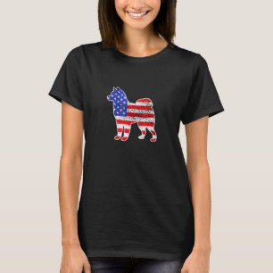 Camiseta Husky Engraçado Bandeira Americana Husky Patriótic