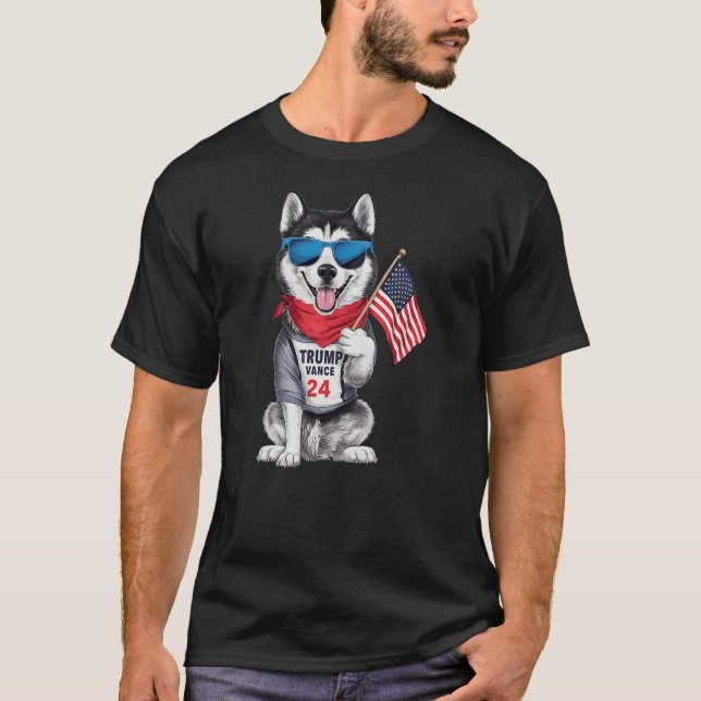 Camiseta Husky Even My Dog Wants Trump Vance 2024 (Frente)
