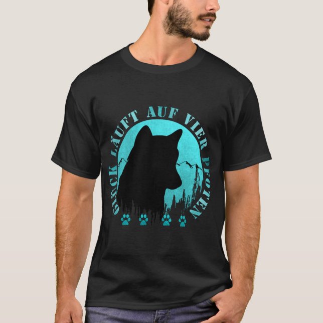 Camiseta Husky-Glück läuft auf vier Pfoten (Frente)