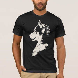 Camiseta Husky Husky / Camiseta de Arte de Lobo Ca
