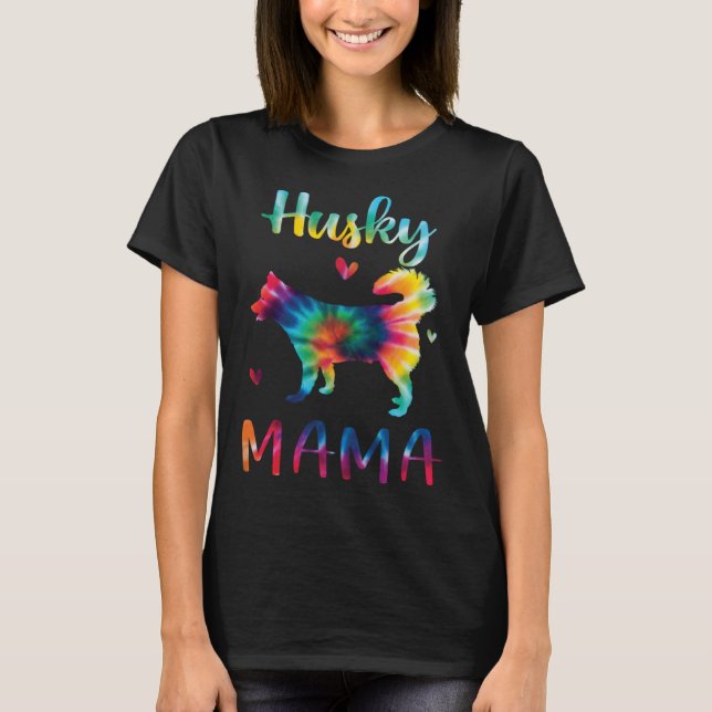 Camiseta Husky Mama Tie Dye Dog Mom Mothers Day (Frente)
