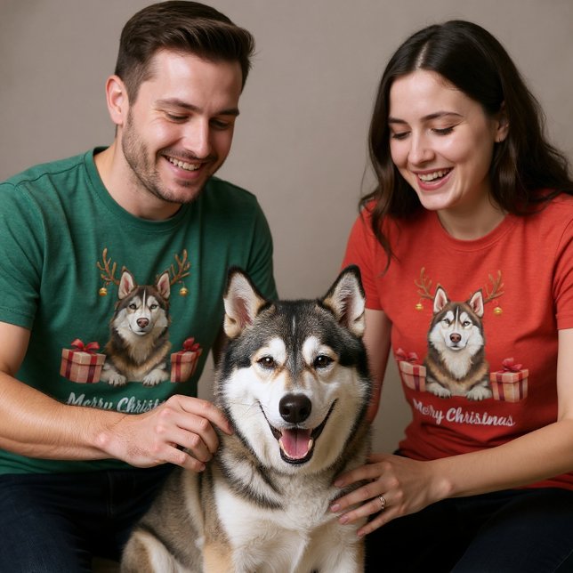 Camiseta Husky Reindeer (Criador carregado)