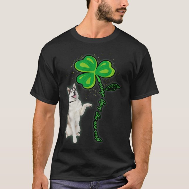 Camiseta Husky Shamrock St Patricks Day You Are My Lucky Ch (Frente)