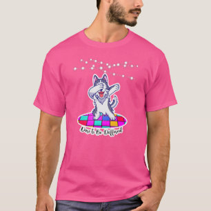 Camiseta Husky Siberiano Dabbing Ouse Ser Diferente Pet Do
