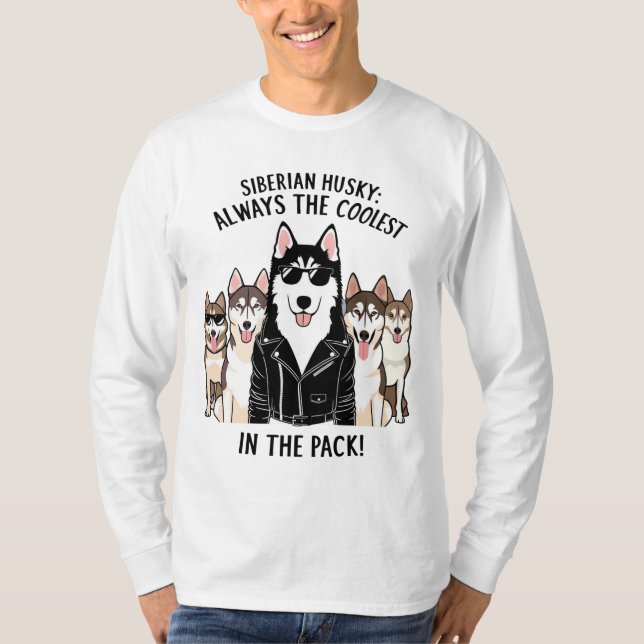 Camiseta Husky Siberiano É Sempre O Mais Fresco Da Embalage (Frente)