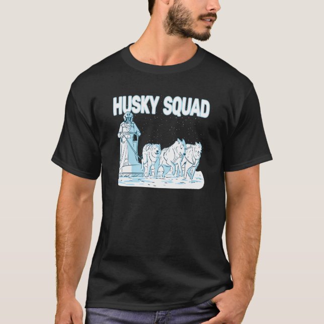 Camiseta Husky Squad sledding huskies men dog sled rider (Frente)