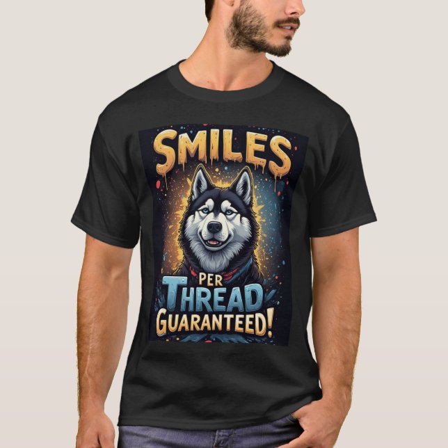 Camiseta Husky Vibrante Com Tipografia Ousada (Frente)