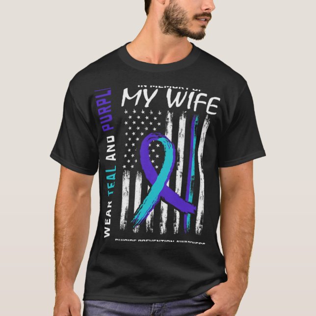 Camiseta Husnd In Memory Of Wife Suicide Awareness Preventi (Frente)