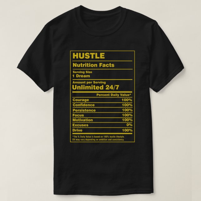Camiseta Hustle de Fatos Nutricionais (Frente do Design)