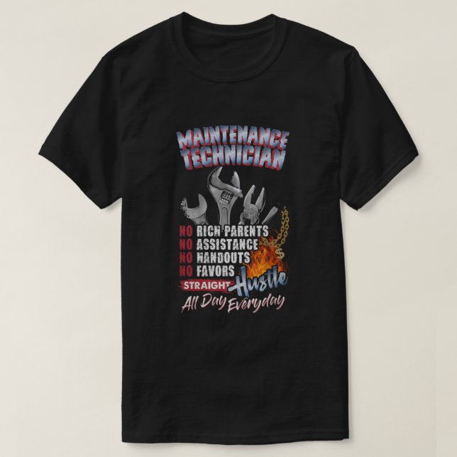 Camiseta Hustle do Hetero técnico de manutenção (Frente do Design)