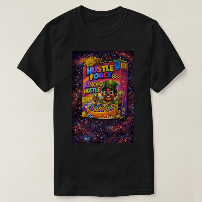 Camiseta Hustle Force 88 Hora de Comer/ Cereal Wea (Frente do Design)