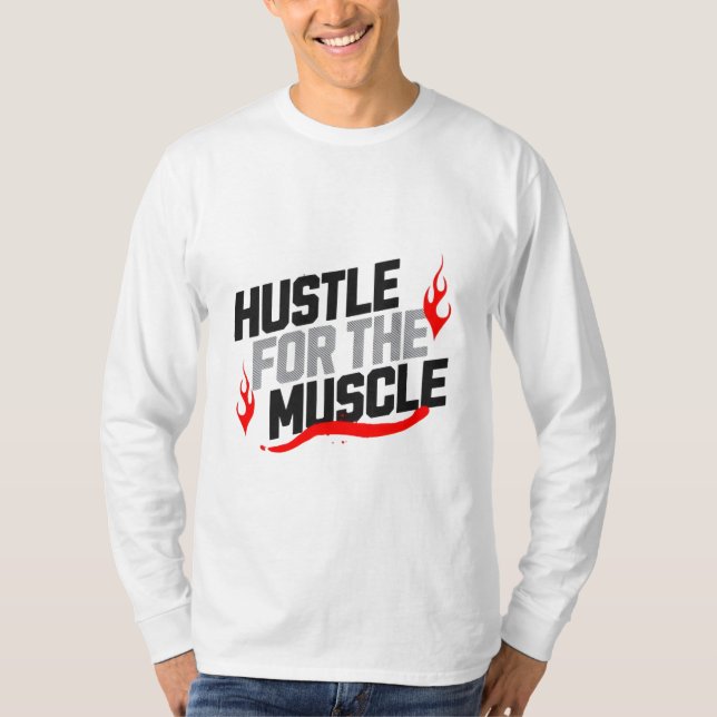 Camiseta Hustle para Motivação Muscular (Frente)