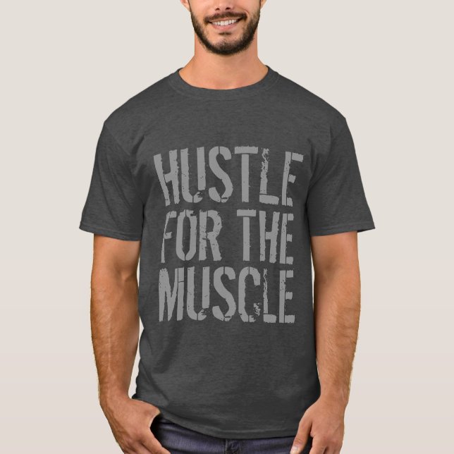 Camiseta Hustle para o Gym muscular e Malhação (Frente)