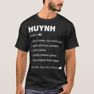 Camiseta Huynh Name Definição Retro Family Engraçado