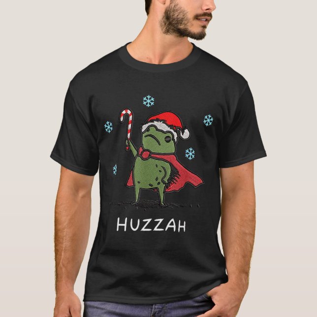 Camiseta Huzzah Frog Knight Funny Sword Meme Quote Christma (Frente)