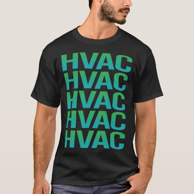 Camiseta HVAC de Texto Gradiente (Frente)