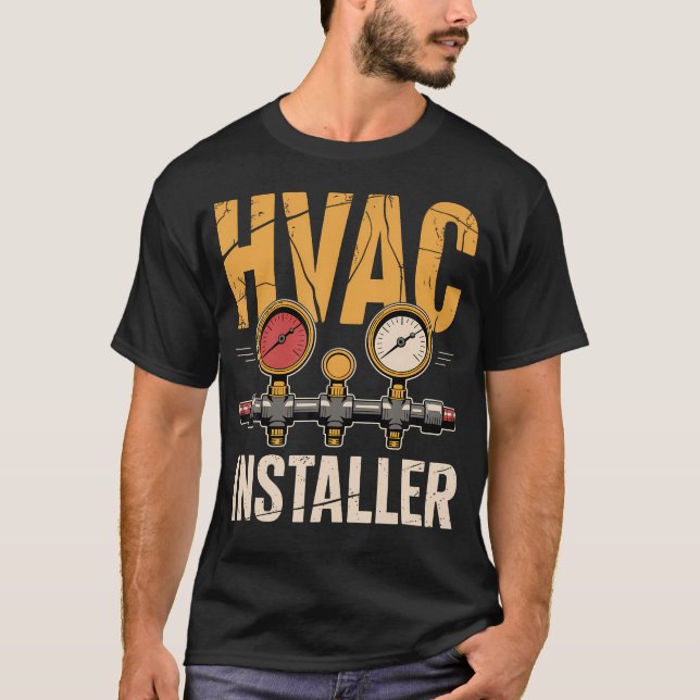 Camiseta Hvac Installer Technician Uniform Heating And Coll (Frente)