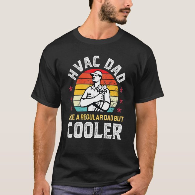 Camiseta Hvac Pai Mas Cooler Mens Hvac Technician Padre 1 (Frente)