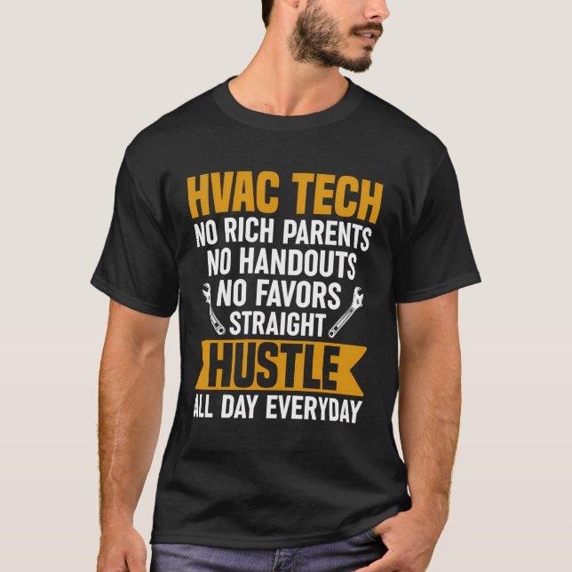 Camiseta Hvac Technician No Rich Parent No Handouts Hvac T (Frente)