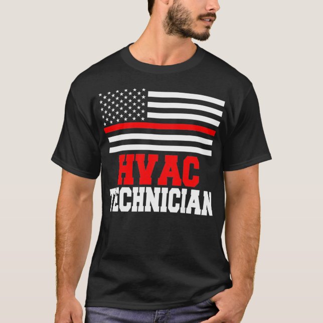Camiseta HVAC Technician USA Flags Funny HVAC Tech (Frente)