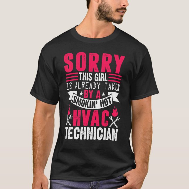 Camiseta Hvac Technician Wife Mechanic Service Hvacr Tech I (Frente)