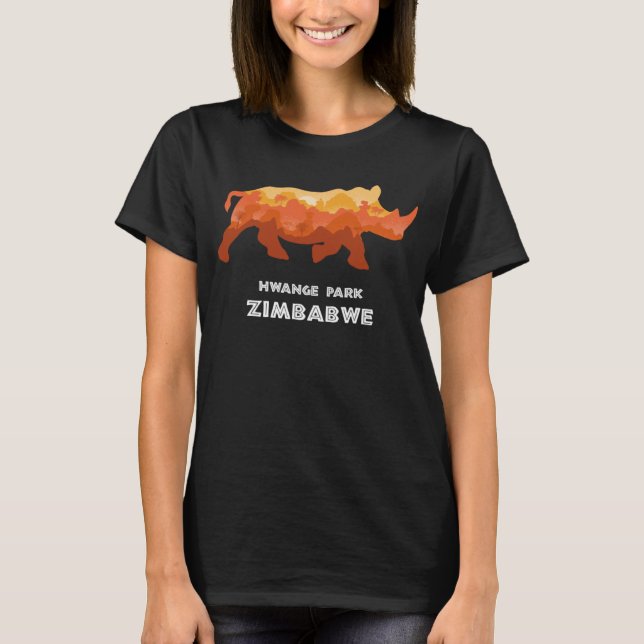 Camiseta Hwange Park, Zimbabwe Safari National Park Game Re (Frente)