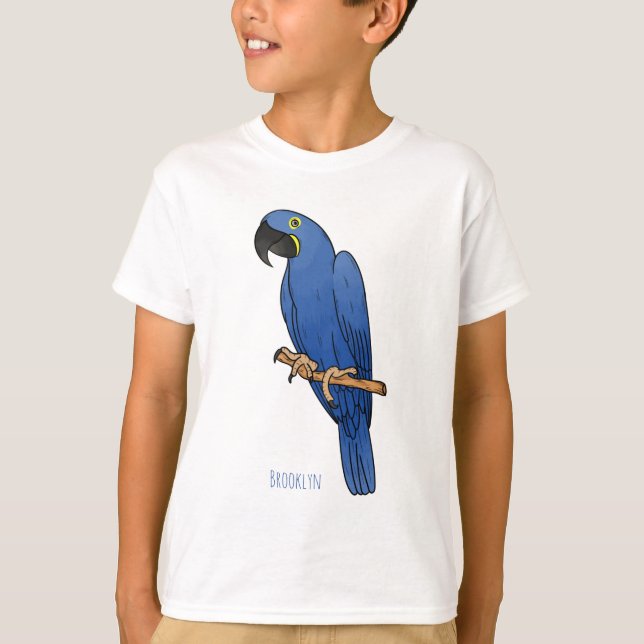 Camiseta Hyacinth macaw bird cartoon illustration  (Frente)