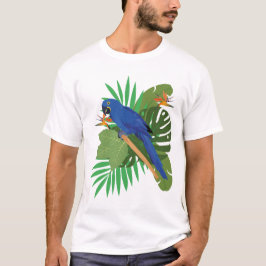 Camiseta Hyacinth macaw with leaves
