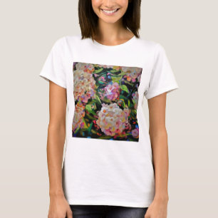 Camiseta Hydrangea Blossom Decorativo Arte Floral Rosa