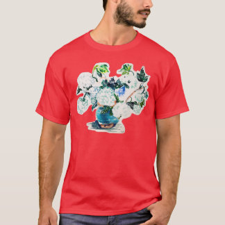 Camiseta Hydrangea Bouquet in a Blue Pottery Vase
