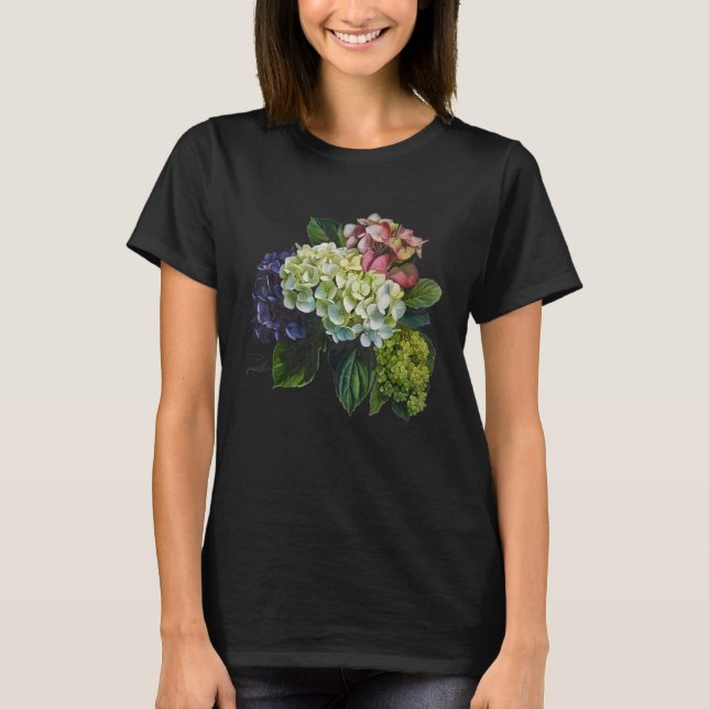 Camiseta Hydrangea Flowers Florais (Frente)