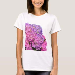 Camiseta Hydrangeas cor-de-rosa & azuis