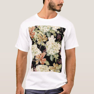 Camiseta Hydrangeas de Aquarela Lírios: Padrão Floral