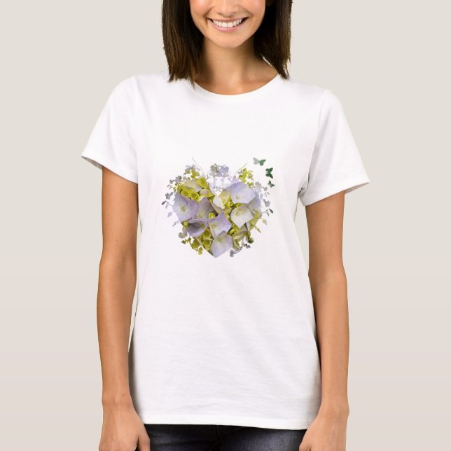 Camiseta Hydrangeas em um Coração (Frente)