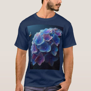 Camiseta Hydrangeas Floral Purple e Blue
