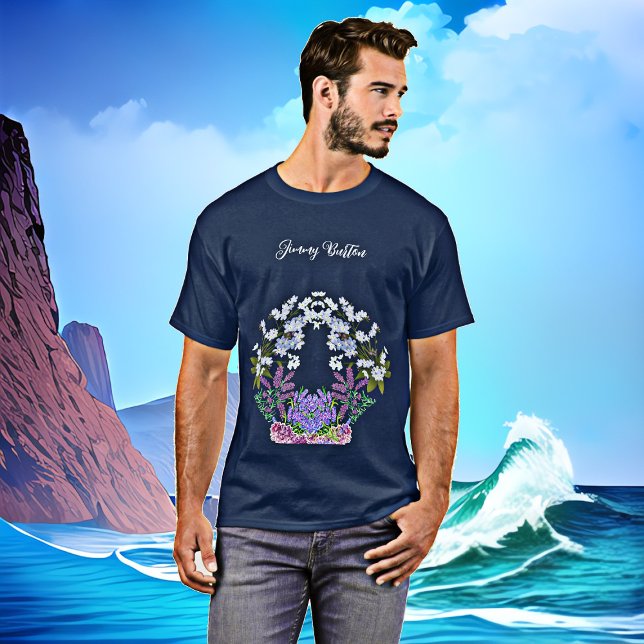 Camiseta Hydrangeas Púrpura Lilac Azul Moles (Soft Blue Pastel Hydrangeas Purple Lilac Birthday T-Shirt)