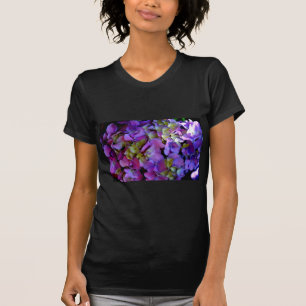 Camiseta Hydrangeas roxos românticos