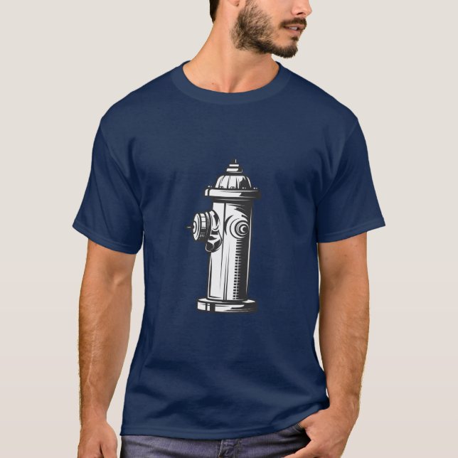 Camiseta Hydrant de Fogo do Estilo Vintage (Frente)