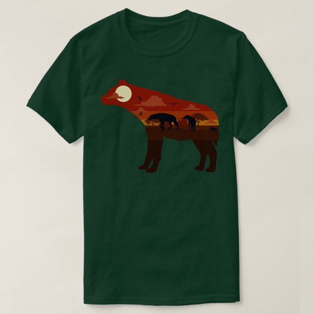 Camiseta Hyena Hyenas Africa Desert Savanna Ilustração (Frente do Design)