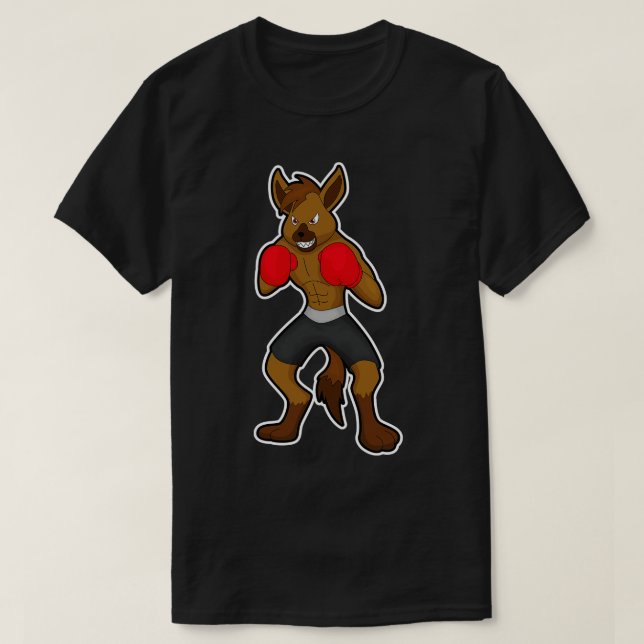 Camiseta Hyena no Boxing com luvas in a box (Frente do Design)