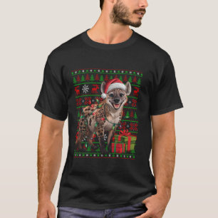 Camiseta Hyena Xmas Luz Feia Santa Hat Hyena Natal T