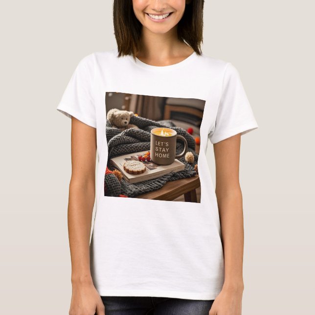 Camiseta Hygge Cozy Night Celebre noites confortáveis (Frente)