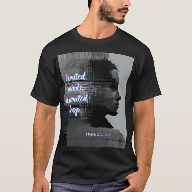 Camiseta Hype Black Unisex T-shirt Drop Glitch Effect (Frente)