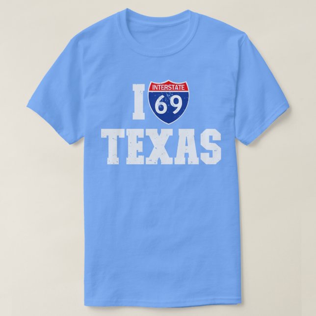 Camiseta I69 Sinal na autoestrada do Texas (Frente do Design)