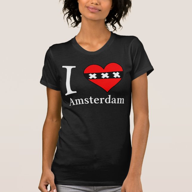Camiseta I <3 Amsterdam Female Black (Frente)