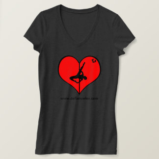 Camiseta I <3 Pole V-Neck Senhoras Tee