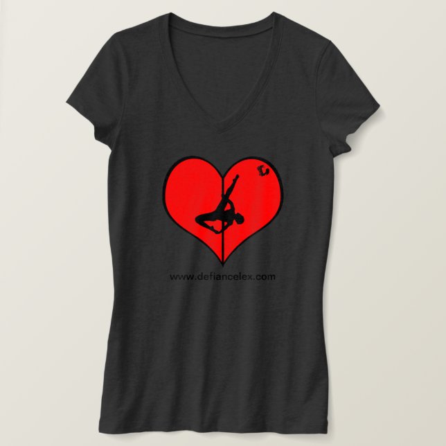 Camiseta I <3 Pole V-Neck Senhoras Tee (Frente do Design)