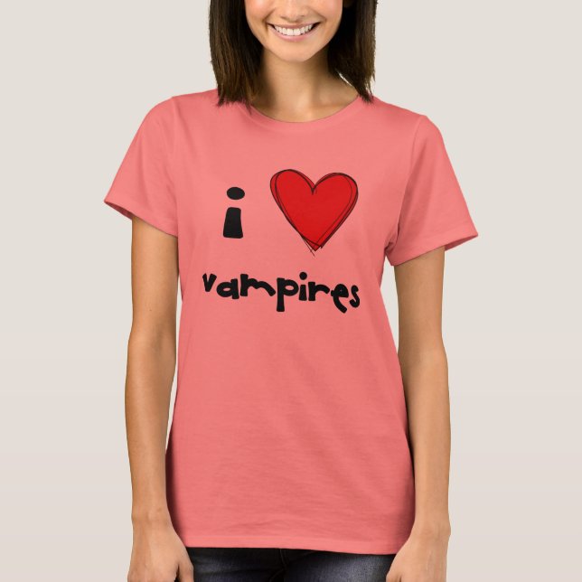Camiseta I <3 vampiros - vermelho (Frente)
